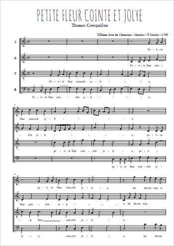 Petite fleur cointe et jolye Partitions gratuites